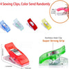 A set of four sewing clips in various colors, including red, blue, green, and yellow, for sending randomly.