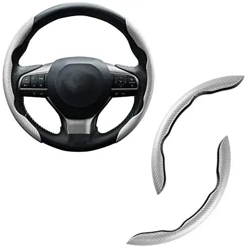 Carbon Fiber & Leather Steering Wheel Cover
