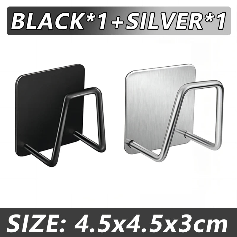 Self-Adhesive Stainless Steel Sponge Holder for Kitchen Sink