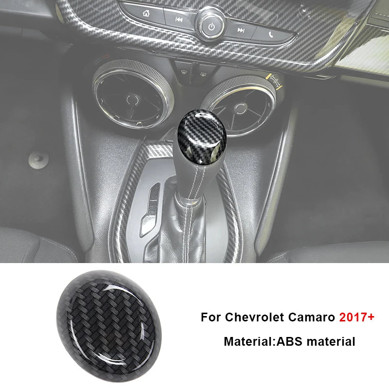 Carbon fiber trim kit for Chevrolet Camaro 2017+ featuring an ABS material component.