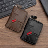 Vintage Slim RFID-Blocking Wallet with Zipper Closure