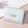 Compact Bow Tri-Fold Wallet with Multiple Card Slots