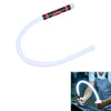 A white flexible LED light strip with a black and red grip is shown bending into a U-shape.