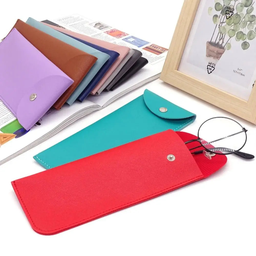 PU Leather Glasses Case with Magnetic Snap Closure