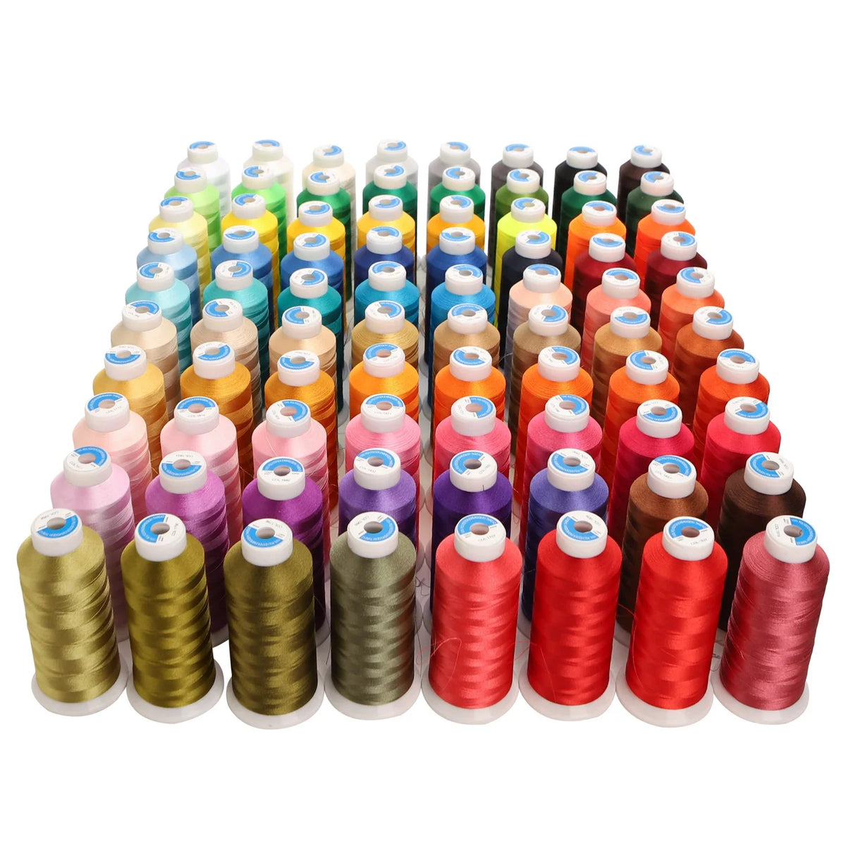 80-Color Polyester Embroidery Thread Set with Large 4000m Spools