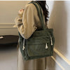 Classic Corduroy Tote Bag with Multiple Pockets