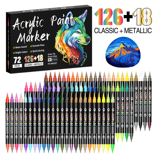 Dual-Tip Acrylic Paint Markers