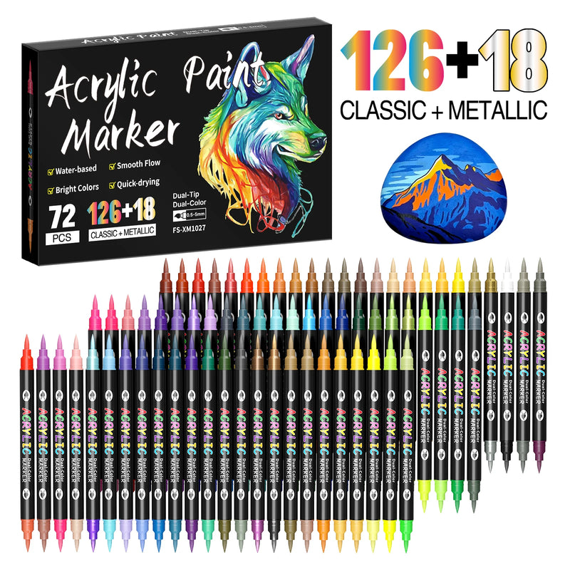 Dual-Tip Acrylic Paint Markers