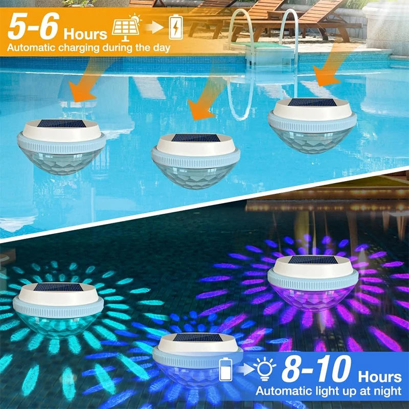 Solar Floating RGB Pool Lights for Underwater Decoration