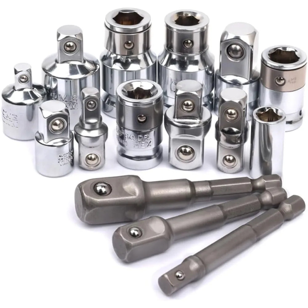 Socket Wrench Adapter & Reducer Kit (1/4" to 1/2" Drive)