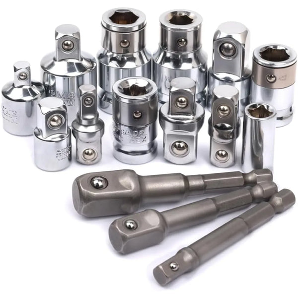 Socket Wrench Adapter & Reducer Kit (1/4" to 1/2" Drive)
