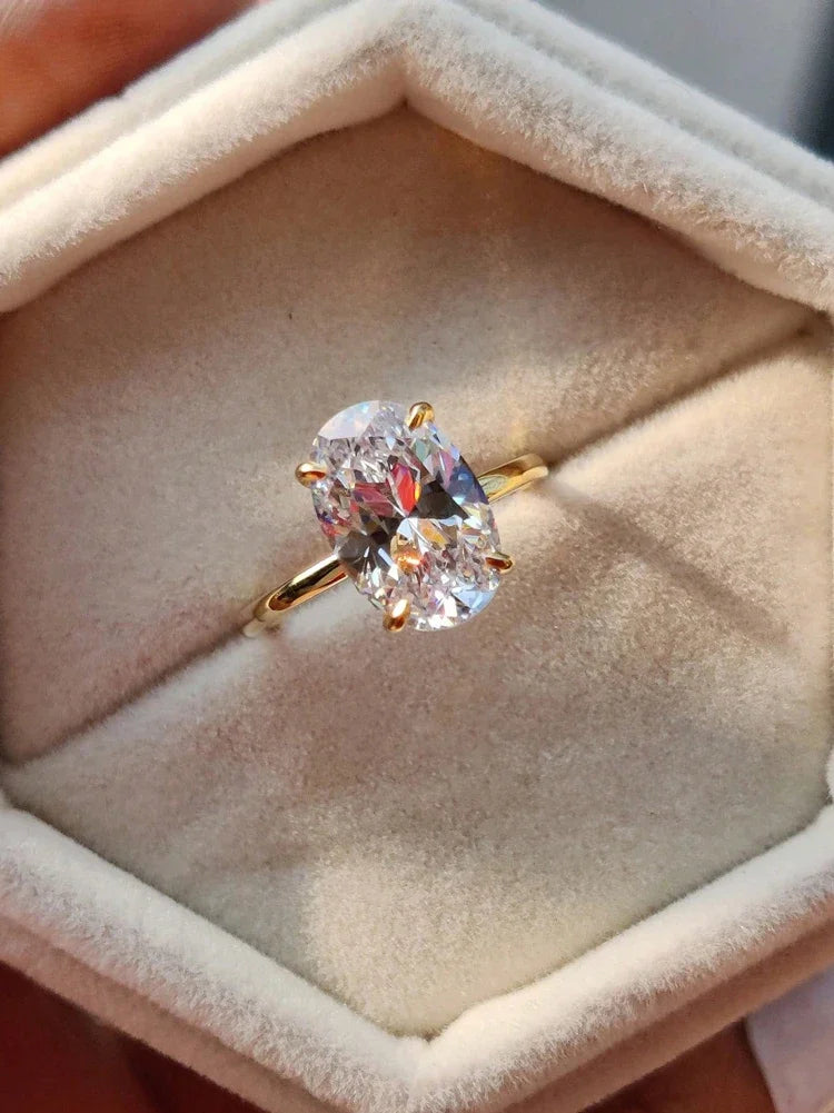 Oval Zircon Sterling Silver Ring