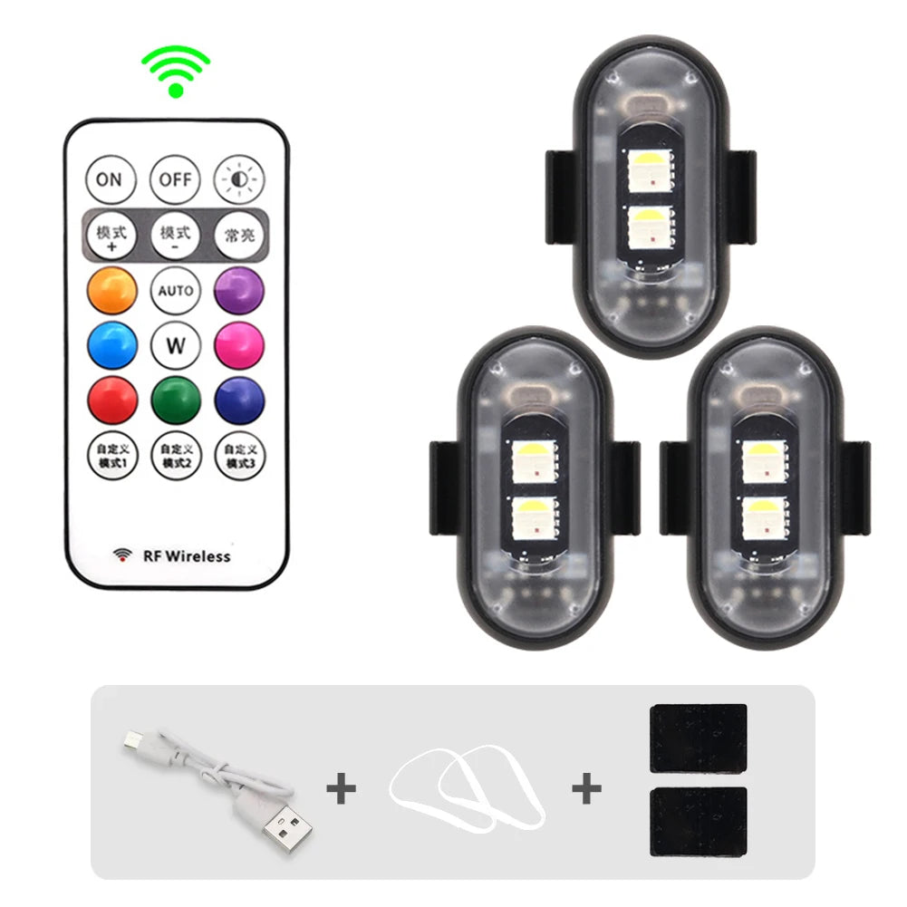 RGB LED Strobe Light with Remote Control for Vehicles and Drones