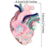 Pink and blue sparkling beaded rhinestone patches featuring floral designs for clothing and crafts