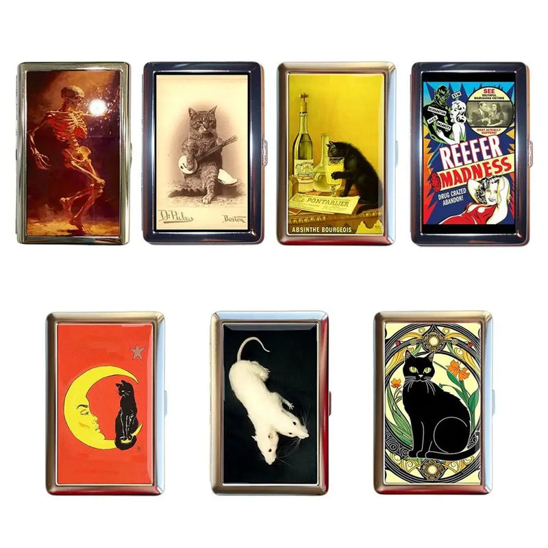 Vintage Metal Card Case with Secure Snap Closure
