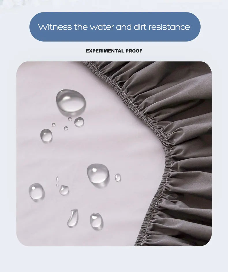 Waterproof Fitted Bed Sheet with 360-Degree Elastic Band