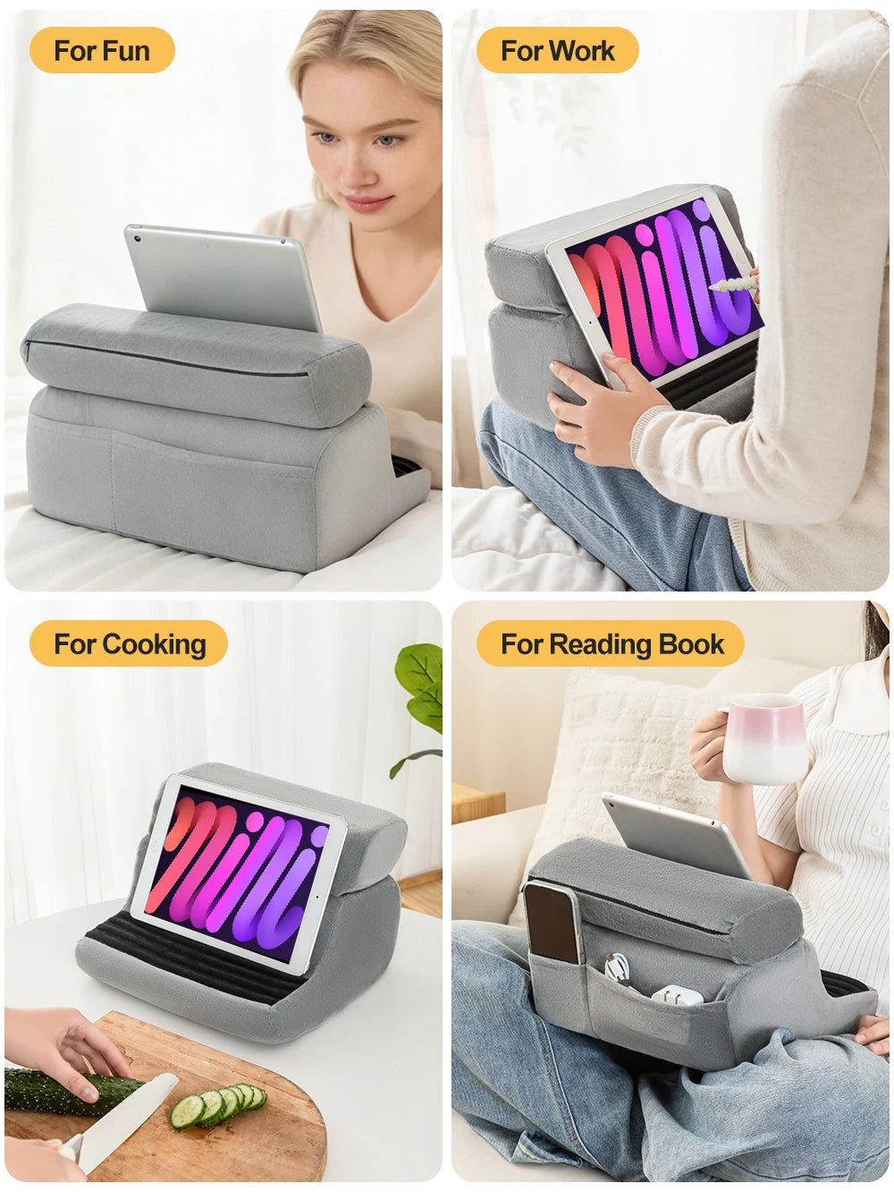 Cushioned Tablet & Phone Stand with Adjustable Viewing Angles