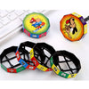 A set of colorful Montessori math cubes featuring numbers and arithmetic concepts for children.