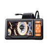Black industrial endoscope inspection camera with a screen and coiled cable.