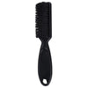 A black grooming brush with a flexible handle for beard and hair styling.