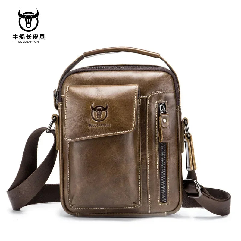 Genuine Leather Crossbody Bag for Men