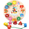 A wooden alphabet and number peg puzzle set with colorful pegs and a wooden board for toddlers.