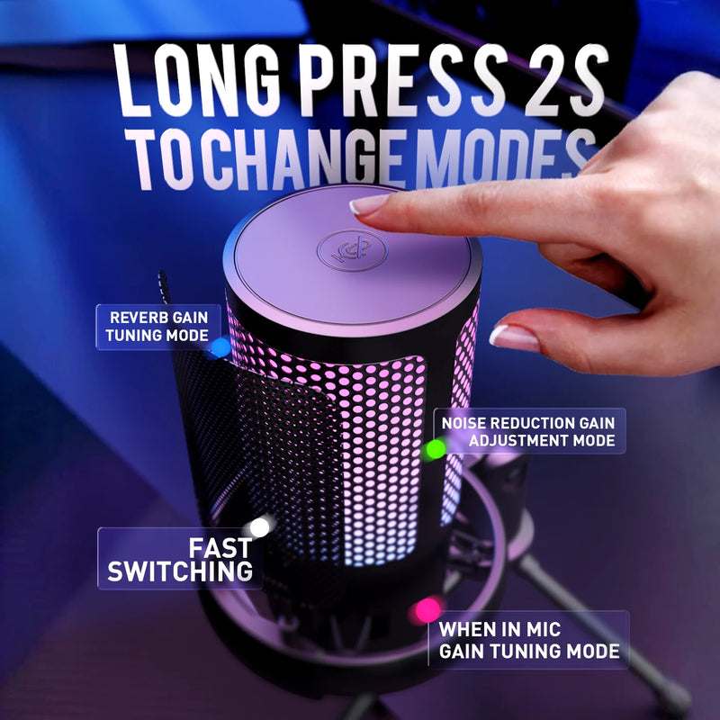 RGB USB Gaming Microphone with Shock Mount