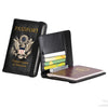 Classic PU Leather Passport Holder with US Flag Detail