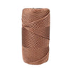 A spool of soft, light brown ice cotton silk thread used for knitting and crochet.