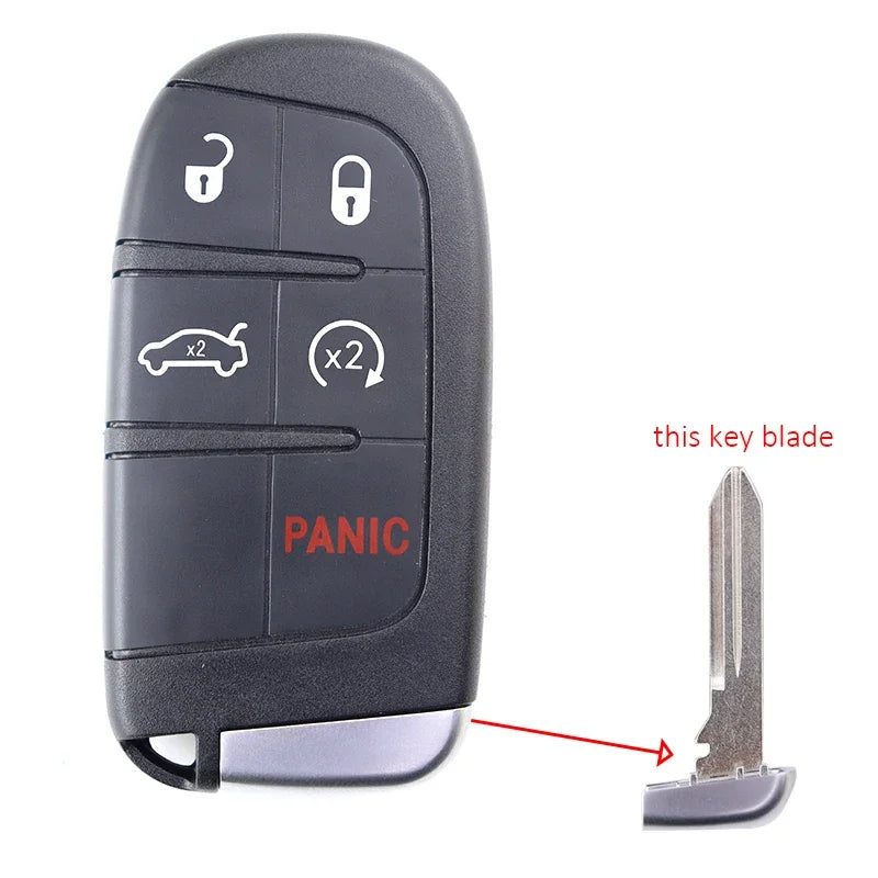 Replacement Key Fob Shell Cover for Select Jeep, Dodge, Chrysler & FIAT Models