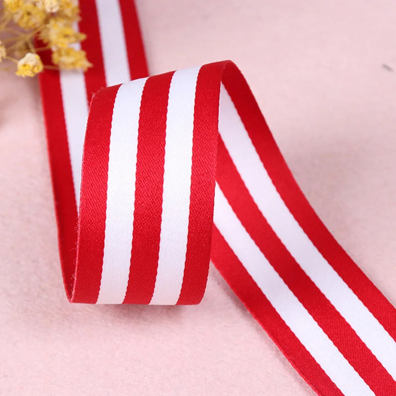 Striped Grosgrain Ribbon – Double-Sided Polyester Cotton, 1 Inch Wide