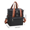 Insulated Double-Layer Lunch Tote with Shoulder Strap