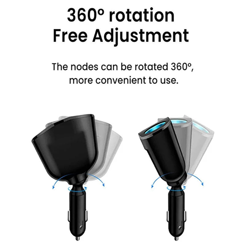 Dual-Port Car Charger with Digital Display and PD Support