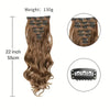 22-Inch Curly Wavy Clip-In Hair Extensions - 7 Piece Set