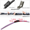 Purple three-layer rubber wiper blade for installation on rocker arm or wiper interface.