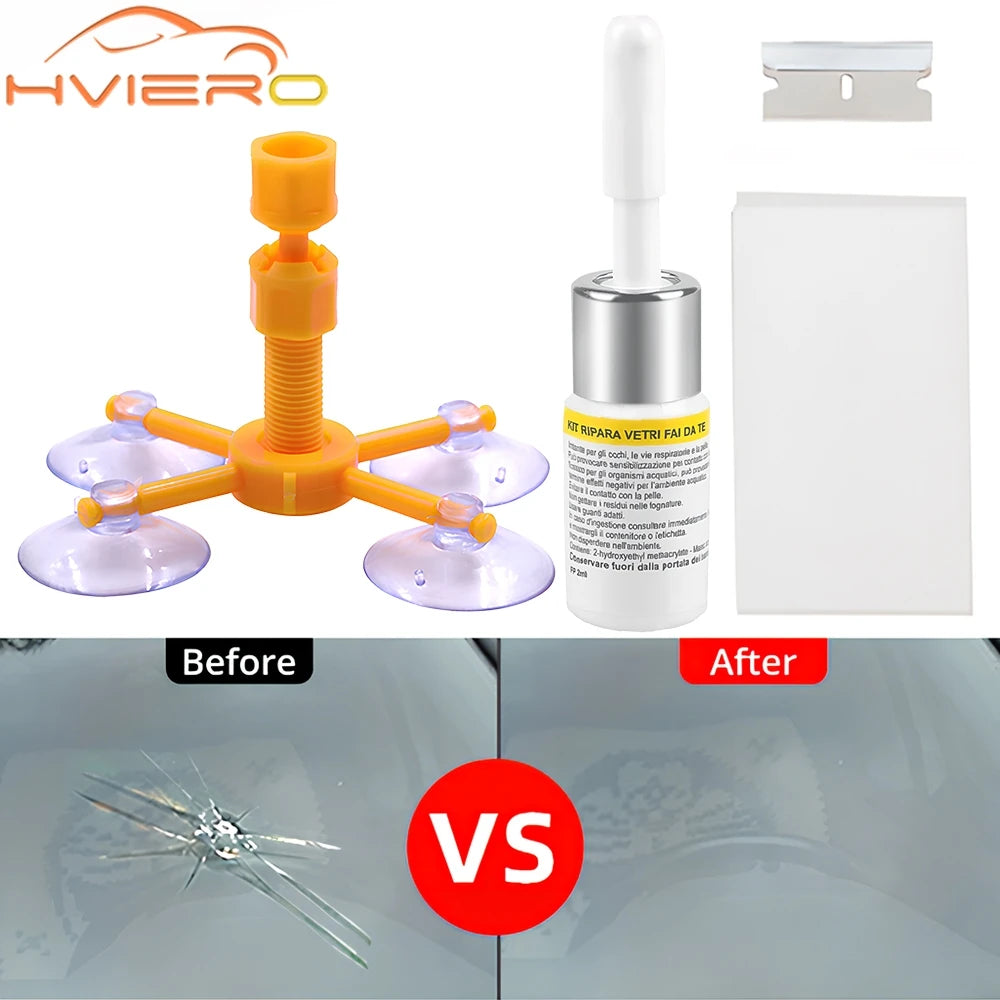 Windshield Repair Kit with Resin for Quick Crack and Chip Fix
