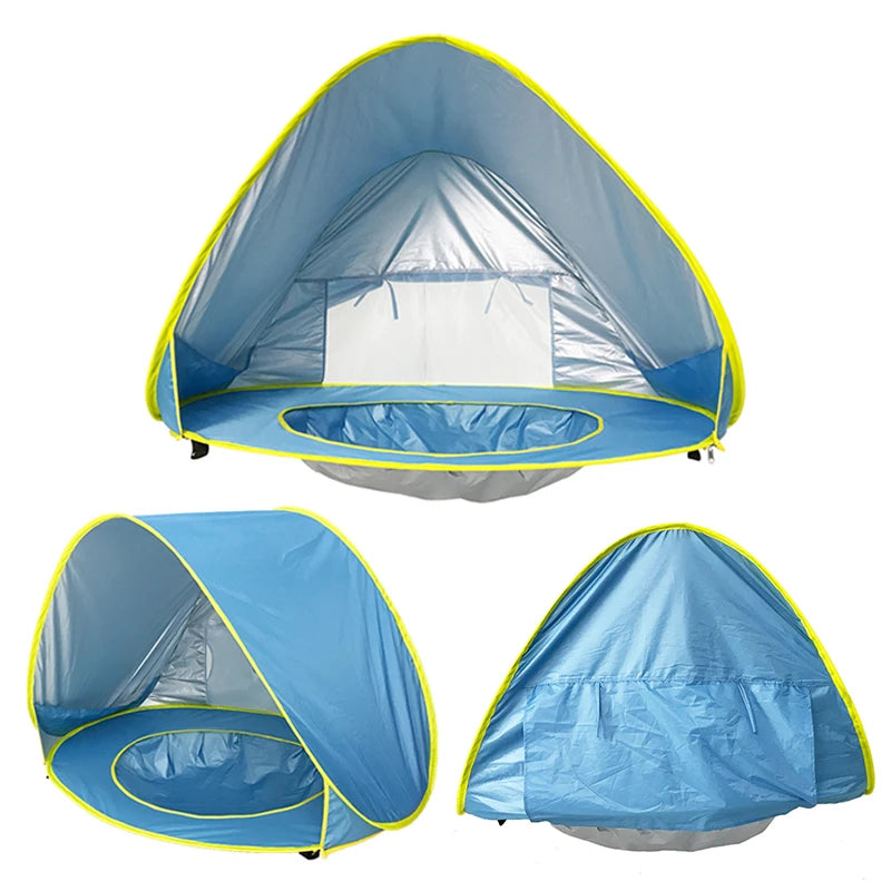 Pop-Up Beach Tent with Built-In Splash Pool for Kids