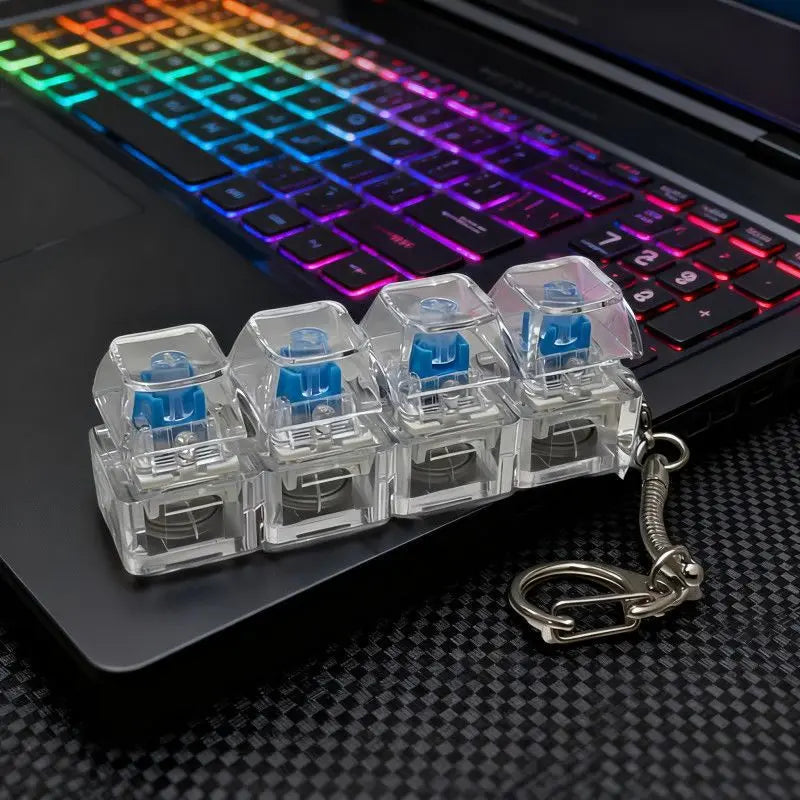 LED Light-Up Keyboard Keychain Fidget Toy