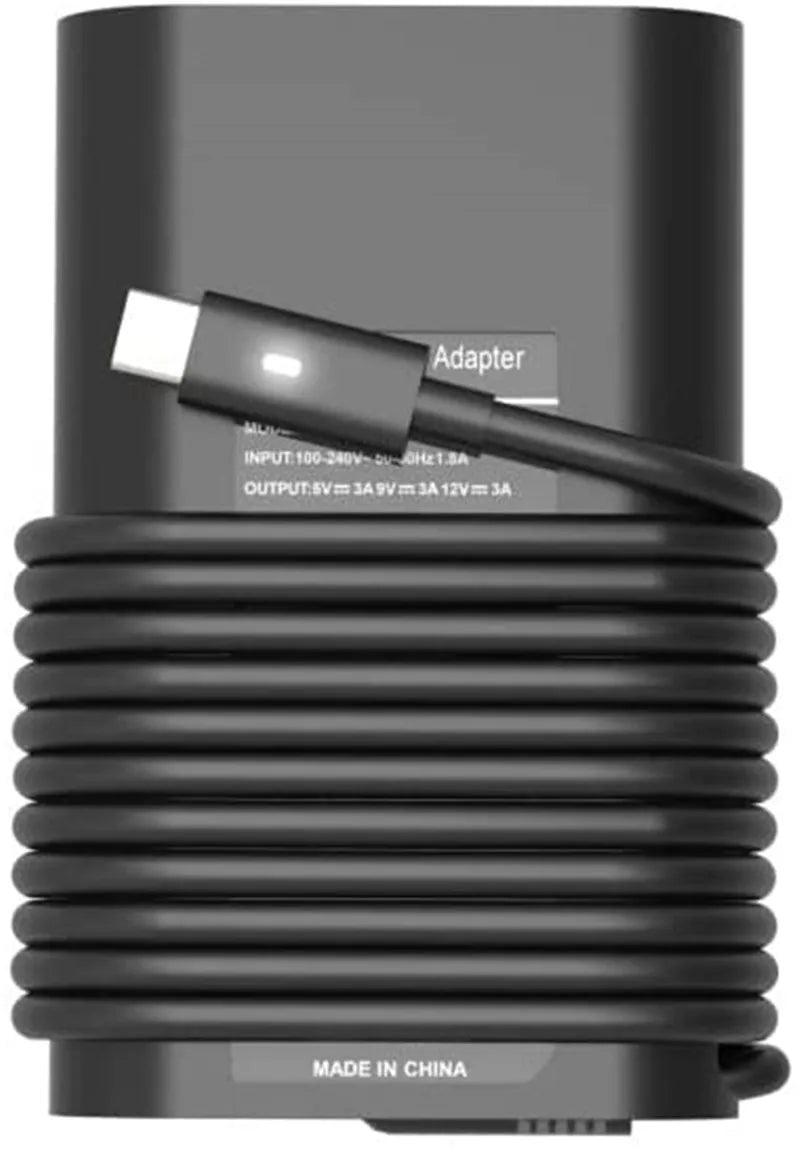 65W USB-C Laptop Charger for Dell Latitude, XPS, and Chromebook
