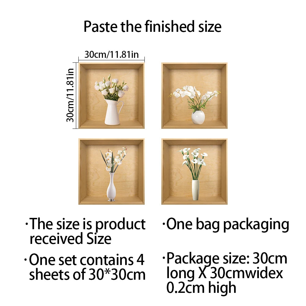 Self-Adhesive PVC Plant Wall Stickers – Waterproof & Oil-Resistant Decor for Cabinets, Tiles & More