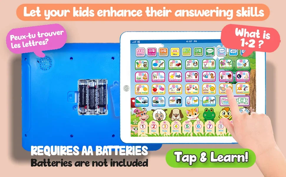 Bilingual French-English Learning Tablet for Kids