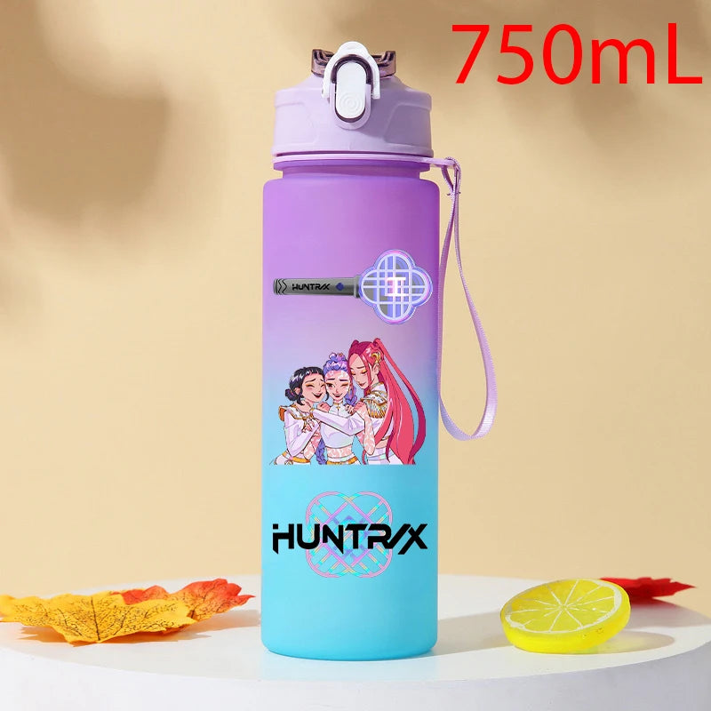 KPOP Demon Hunter 750ml Plastic Water Bottle