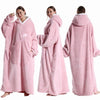 Oversized Wearable Fleece Blanket Hoodie with Sleeves
