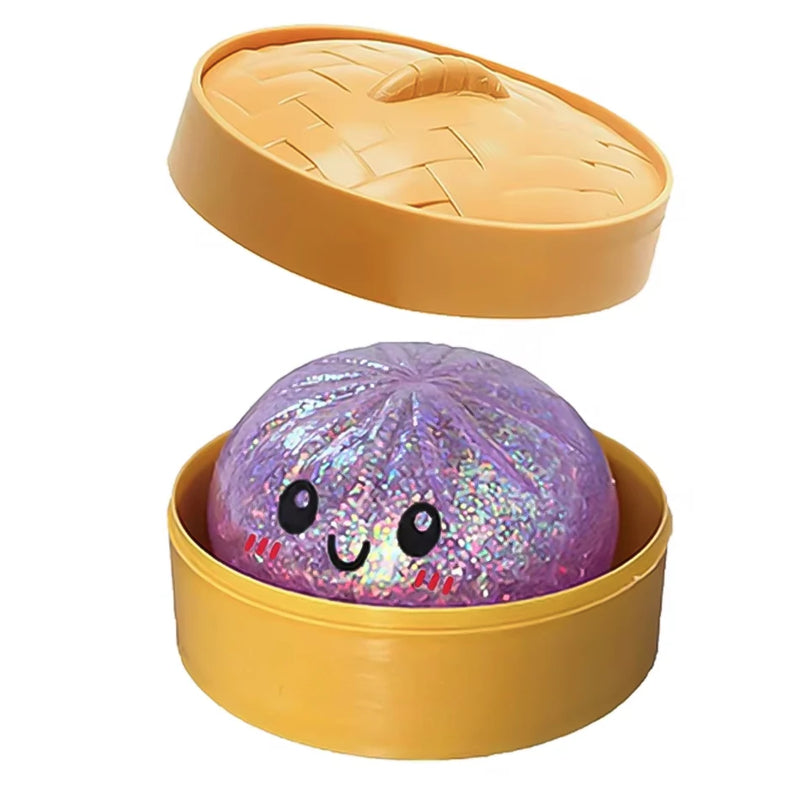 Juguete Squishy de Dumpling con Purpurina