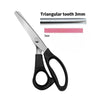 Stainless steel triangular tooth sewing shears with a 3mm opening shown next to the scissors.