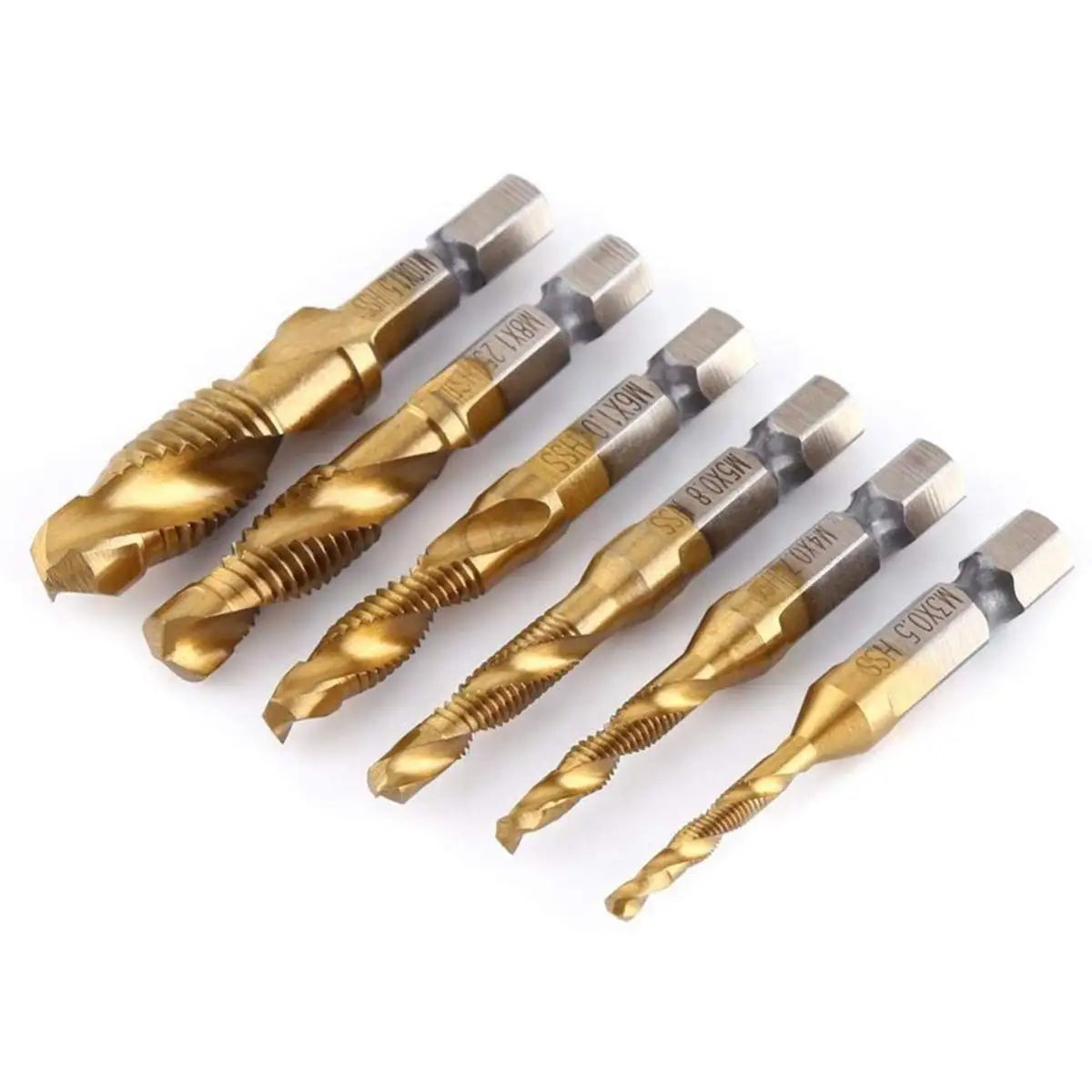 Metric Thread Tap Set - Titanium Coated HSS Drill Bits