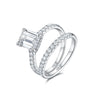 Oval Cut Moissanite Bridal Ring Set in Sterling Silver