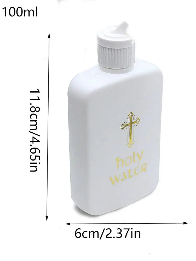 Easter Holy Water Bottle with Gold Cross Design