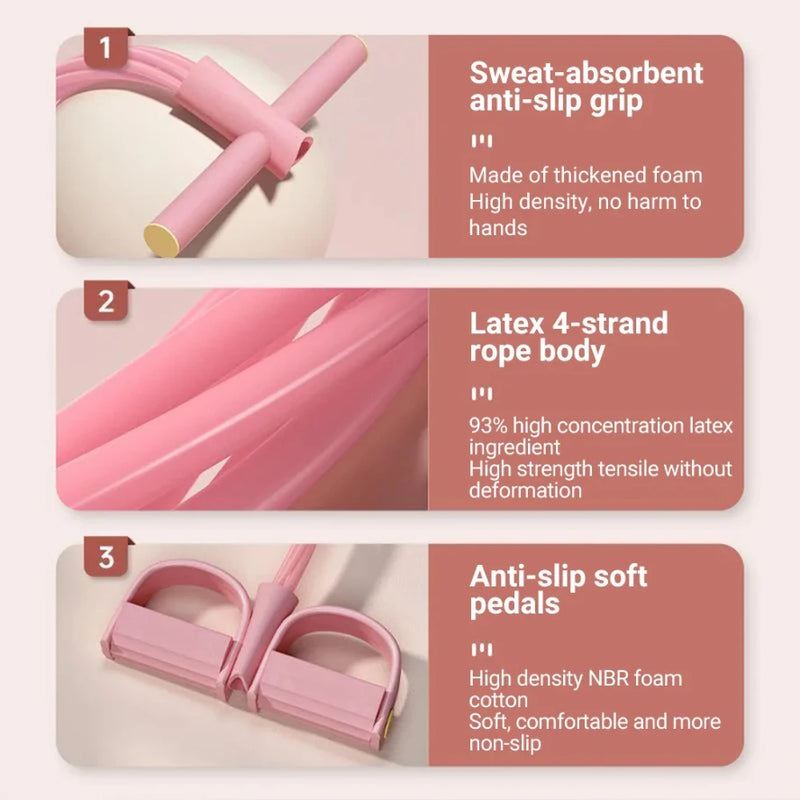 6-Tube Resistance Band with Foot Pedal