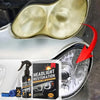 A bottle of 2-Step Car Headlight Restoration Kit next to a car headlight assembly.